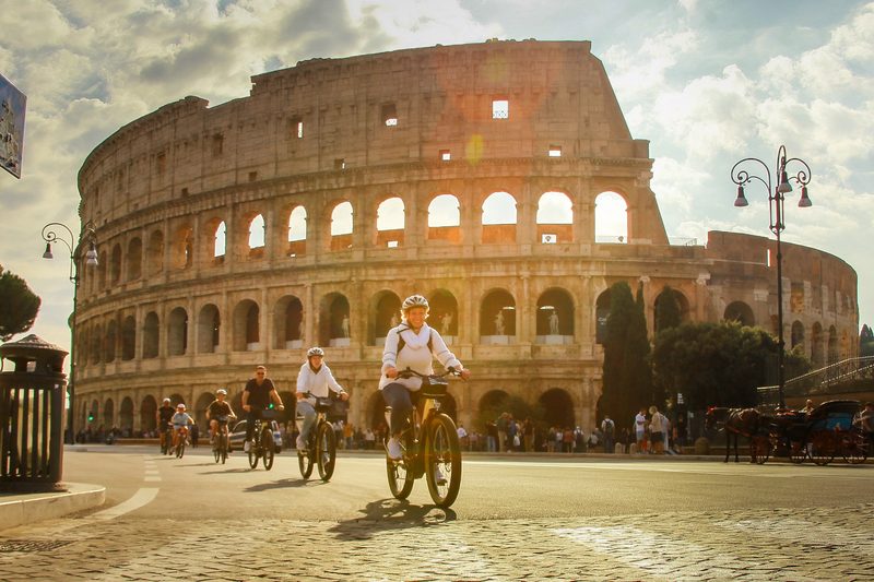 Small-group e-bike ride past the Colosseum in Rome