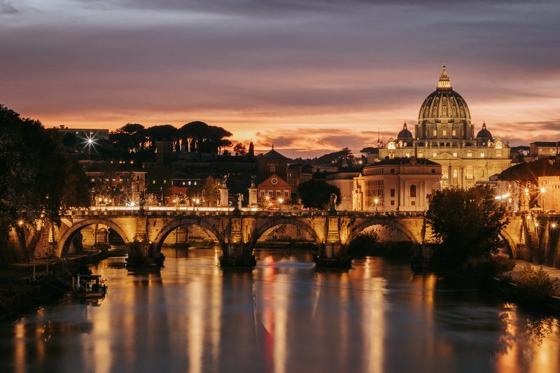 Night e-bike tour of Rome with city lights and monuments